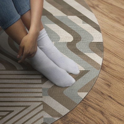 Tapis rond en vinyle Lignes et formes irrégulières abstraites