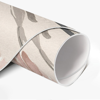 Tapis vinyle Aquarelle pâle, fleurs et feuilles subtiles