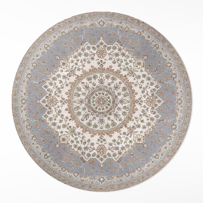 Tapis rond en vinyle Ornement de plante mandala vintage délicat