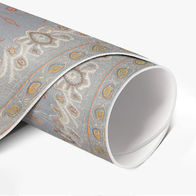 Tapis rond en vinyle Ornement de plante mandala vintage délicat