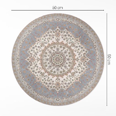 Tapis rond en vinyle Ornement de plante mandala vintage délicat