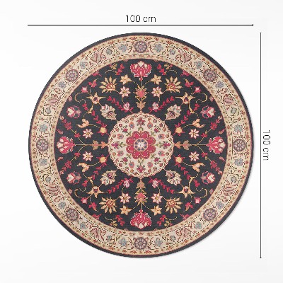 Tapis vinyle Ornement avec des fleurs et des feuilles, style turc