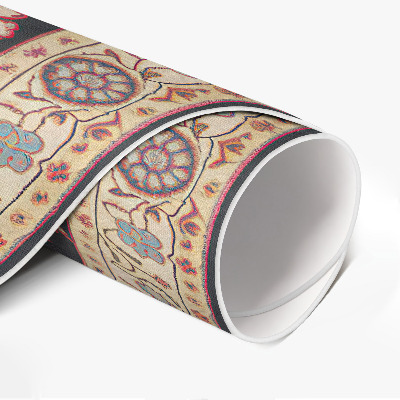 Tapis vinyle Ornement avec des fleurs et des feuilles, style turc