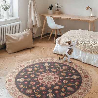 Tapis rond en vinyle Motif végétal décoratif, style persan