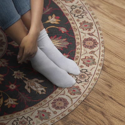 Tapis rond en vinyle Motif végétal décoratif, style persan