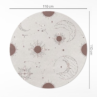 Tapis rond en vinyle Modèle astrologique des lunes, des étoiles et de l'espace