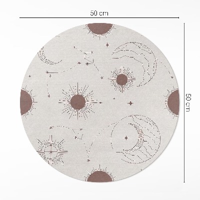 Tapis rond en vinyle Modèle astrologique des lunes, des étoiles et de l'espace