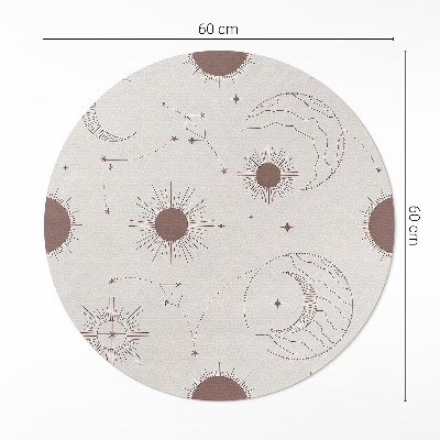 Tapis rond en vinyle Modèle astrologique des lunes, des étoiles et de l'espace