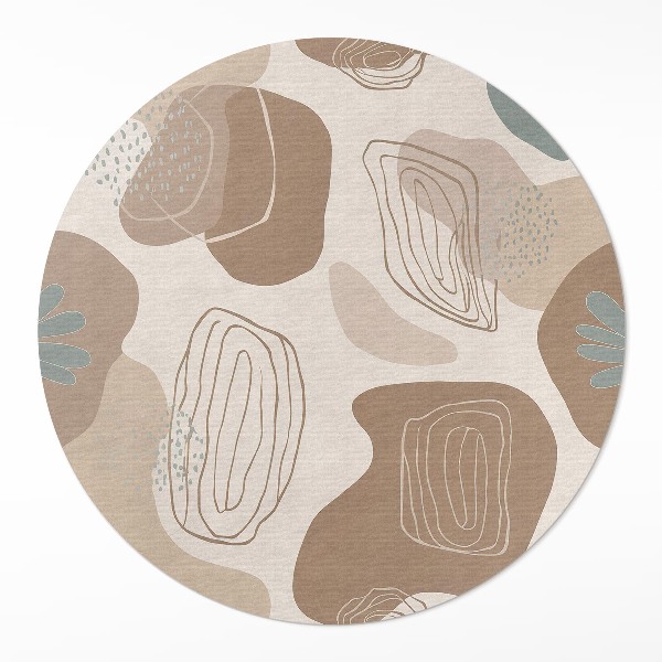 Tapis vinyle abstraction bohème, taches et lignes fluides