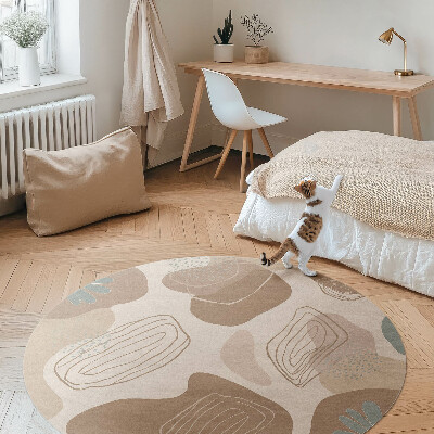 Tapis vinyle abstraction bohème, taches et lignes fluides
