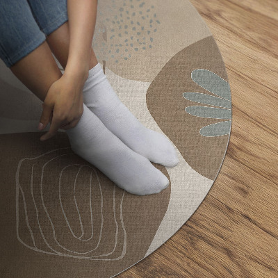 Tapis vinyle abstraction bohème, taches et lignes fluides