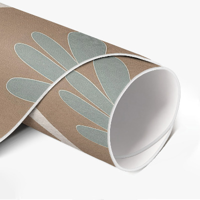 Tapis vinyle abstraction bohème, taches et lignes fluides