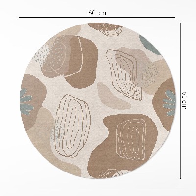 Tapis vinyle abstraction bohème, taches et lignes fluides