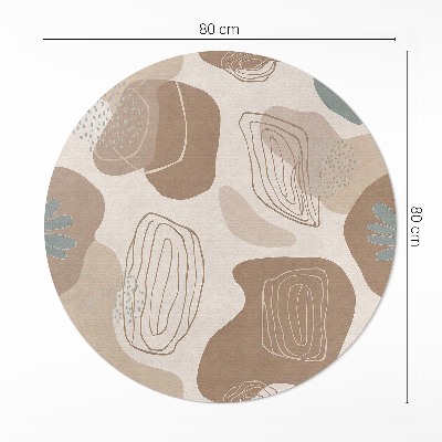 Tapis vinyle abstraction bohème, taches et lignes fluides