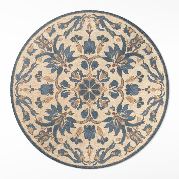 Tapis rond en vinyle Ornement vintage mandala rococo