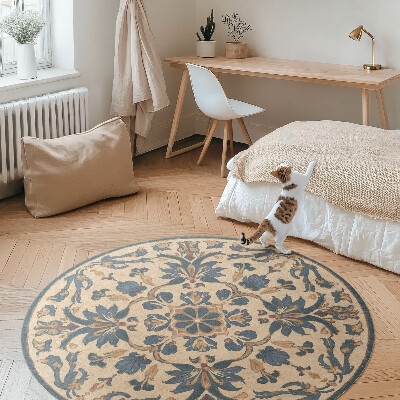 Tapis rond en vinyle Ornement vintage mandala rococo