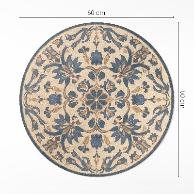 Tapis rond en vinyle Ornement vintage mandala rococo