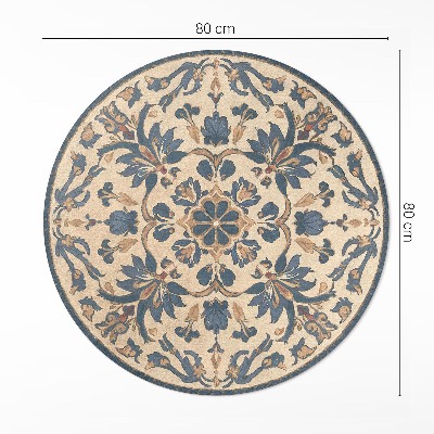 Tapis rond en vinyle Ornement vintage mandala rococo