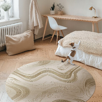 Tapis rond en vinyle Inspirations bohèmes aux couleurs terreuses