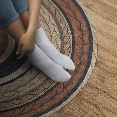 Tapis vinyle Cordon tressé aux couleurs terreuses