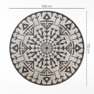 Tapis rond en vinyle Composition florale aztèque