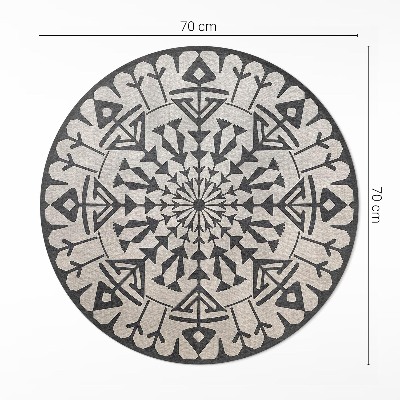 Tapis rond en vinyle Composition florale aztèque