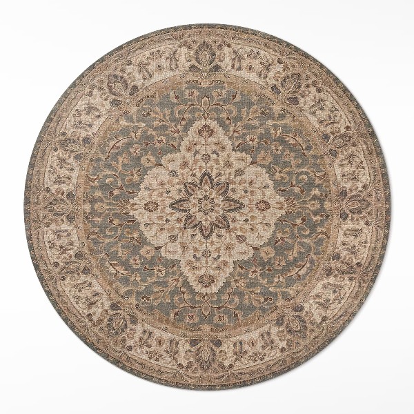 Tapis rond en vinyle Ornements persans aux couleurs subtiles