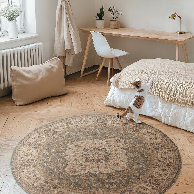 Tapis rond en vinyle Ornements persans aux couleurs subtiles