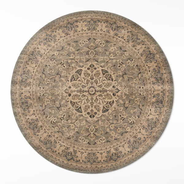 Tapis rond en vinyle Harmonie des couleurs terreuses