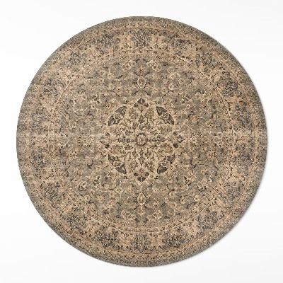 Tapis rond en vinyle Harmonie des couleurs terreuses