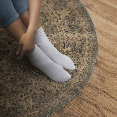 Tapis rond en vinyle Harmonie des couleurs terreuses