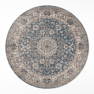 Tapis rond en vinyle Une composition terreuse dans un style persan