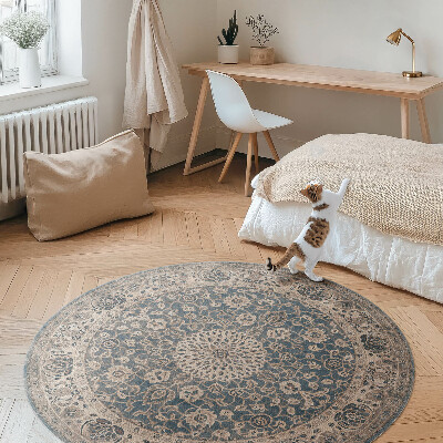 Tapis rond en vinyle Une composition terreuse dans un style persan