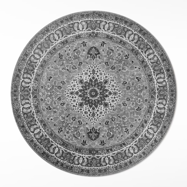 Tapis rond en vinyle Harmonie grise