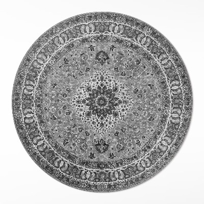 Tapis rond en vinyle Harmonie grise