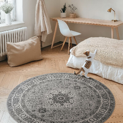 Tapis rond en vinyle Harmonie grise
