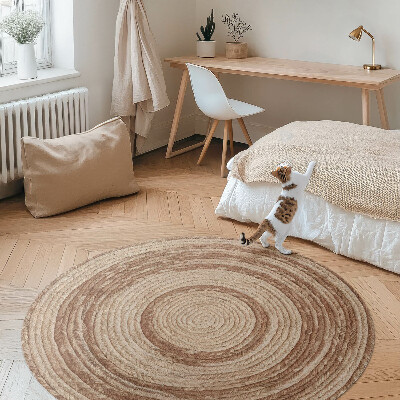 Tapis rond en vinyle Corde torsadée