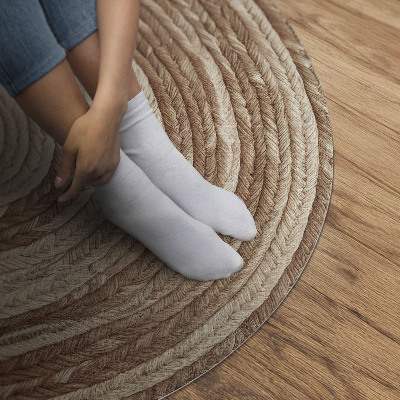 Tapis rond en vinyle Corde torsadée