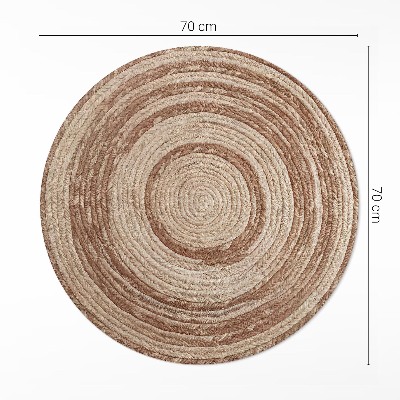 Tapis rond en vinyle Corde torsadée