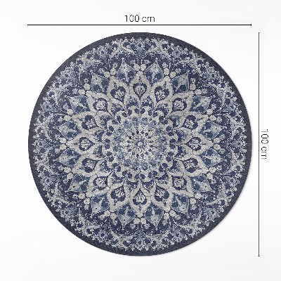 Tapis rond en vinyle Rêve persan bleu