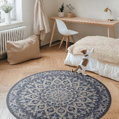 Tapis rond en vinyle Rêve persan bleu