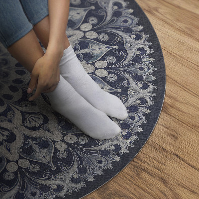 Tapis rond en vinyle Rêve persan bleu