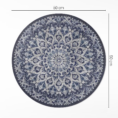 Tapis rond en vinyle Rêve persan bleu