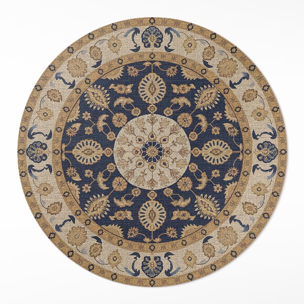 Tapis rond en vinyle Mandalas géométriques dans l'esprit des Aztèques
