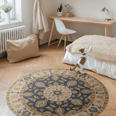 Tapis rond en vinyle Mandalas géométriques dans l'esprit des Aztèques