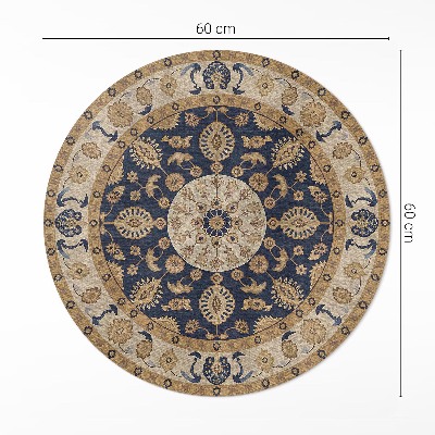 Tapis rond en vinyle Mandalas géométriques dans l'esprit des Aztèques