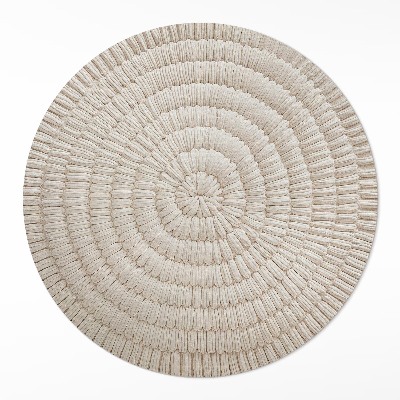 Tapis rond en vinyle Tresse dans les tons beiges