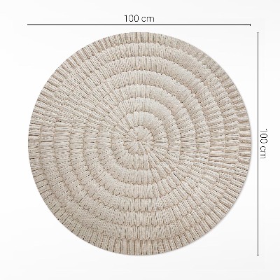 Tapis rond en vinyle Tresse dans les tons beiges