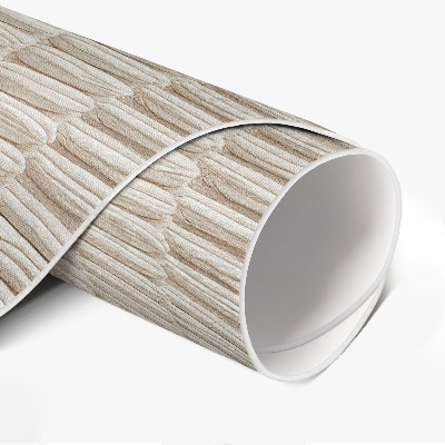 Tapis rond en vinyle Tresse dans les tons beiges