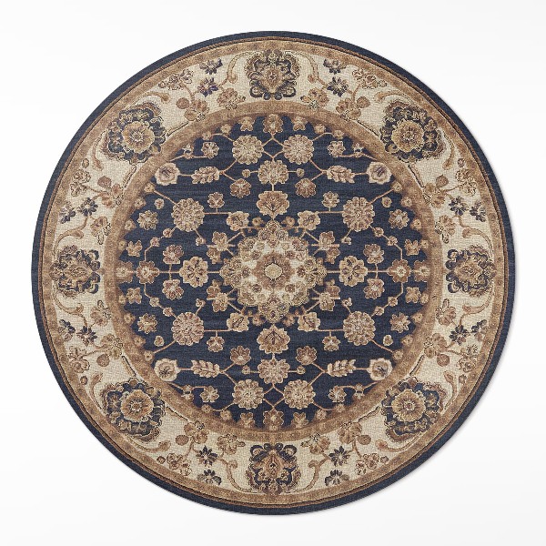 Tapis rond en vinyle Motifs persans aux tons caramel